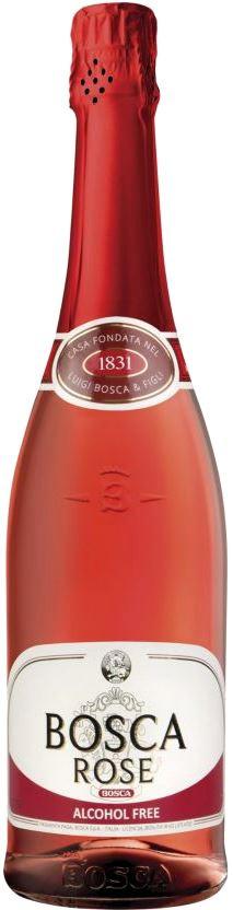 Напиток винный Bosca Rose безалкогольный сильногазированный розовый полусладкий 750 мл., стекло