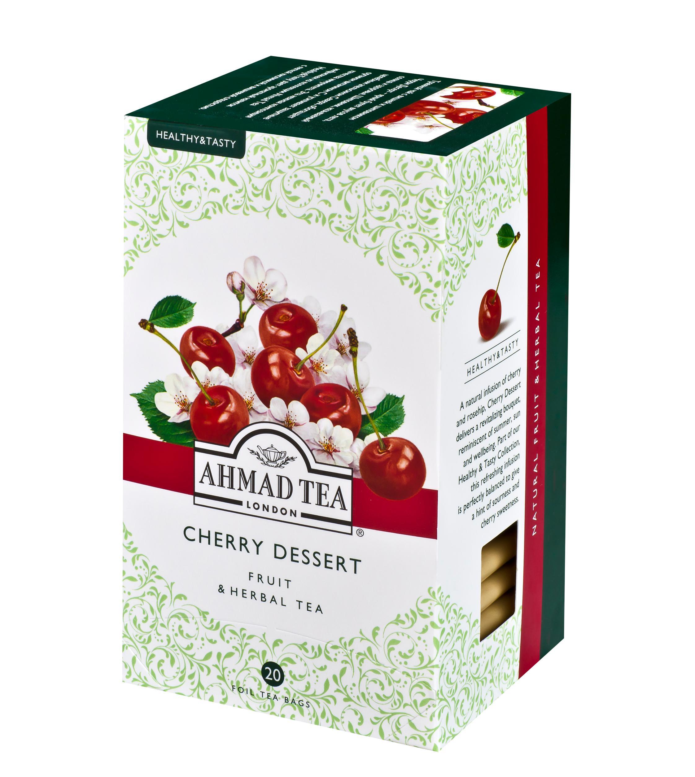 Чай Cherry Dessert травяной в пакетиках, Ahmad Tea