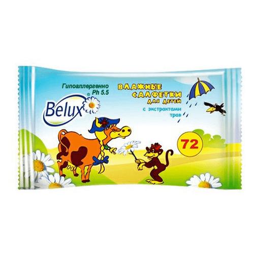 Влажные салфетки Belux детские 72 шт., флоу-пак