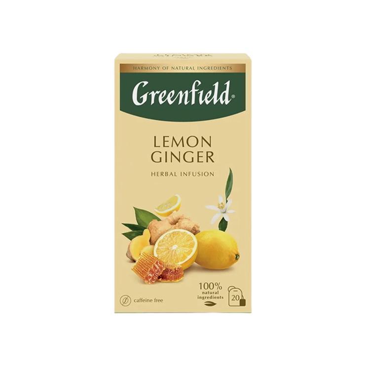 Чай зеленый Greenfield Natural Tisane Ginger & Lemon 20 пирамидок 36 гр., картон