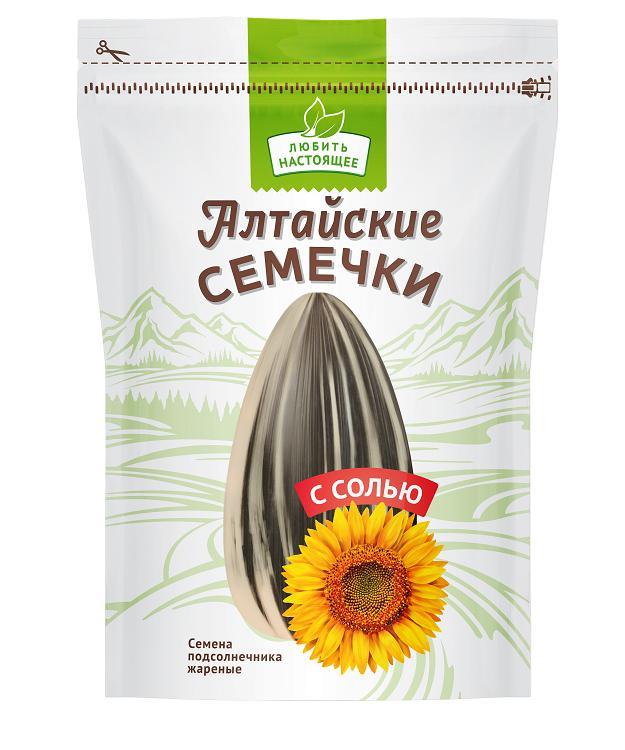Семечки подсолнечника полосатые Алтайские жареные с солью 170 гр., дой-пак