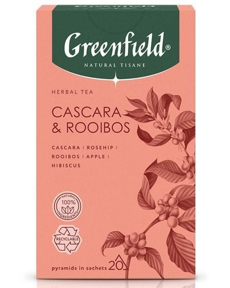 Чай Greenfield Natural Tisane Каскара и Ройбуш травяной 20 пирамидок 36 гр., картон
