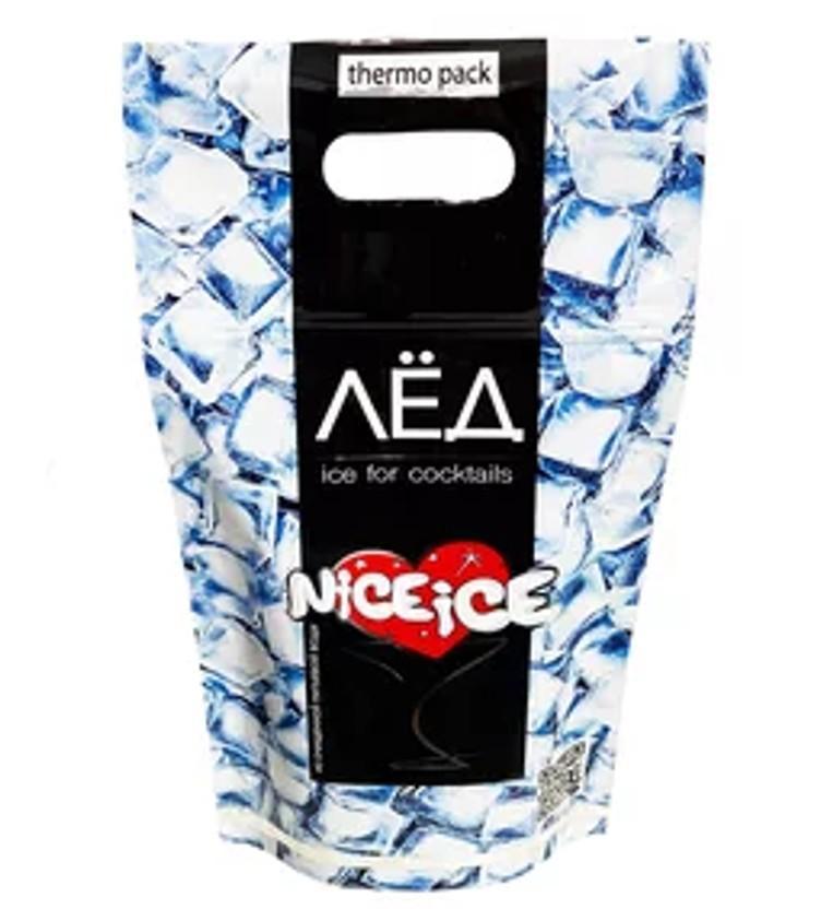 Лёд Nice Ice для напитков термоупаковка 1 кг., дой-пак