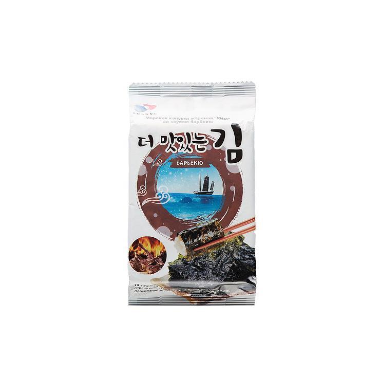 Капуста морская Hokang жареная со вкусом барбекю 5 гр., флоу-пак