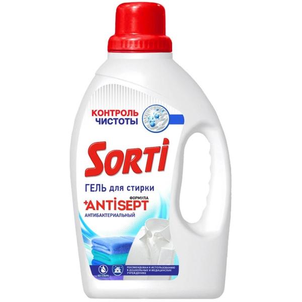Гель Sorti, для стирки Контроль чистоты антибактериальный, 1,2 л., ПЭТ