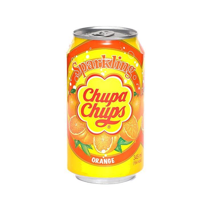 Напиток газированный Chupa Chups апельсин Южная Корея 345 мл., ж/б