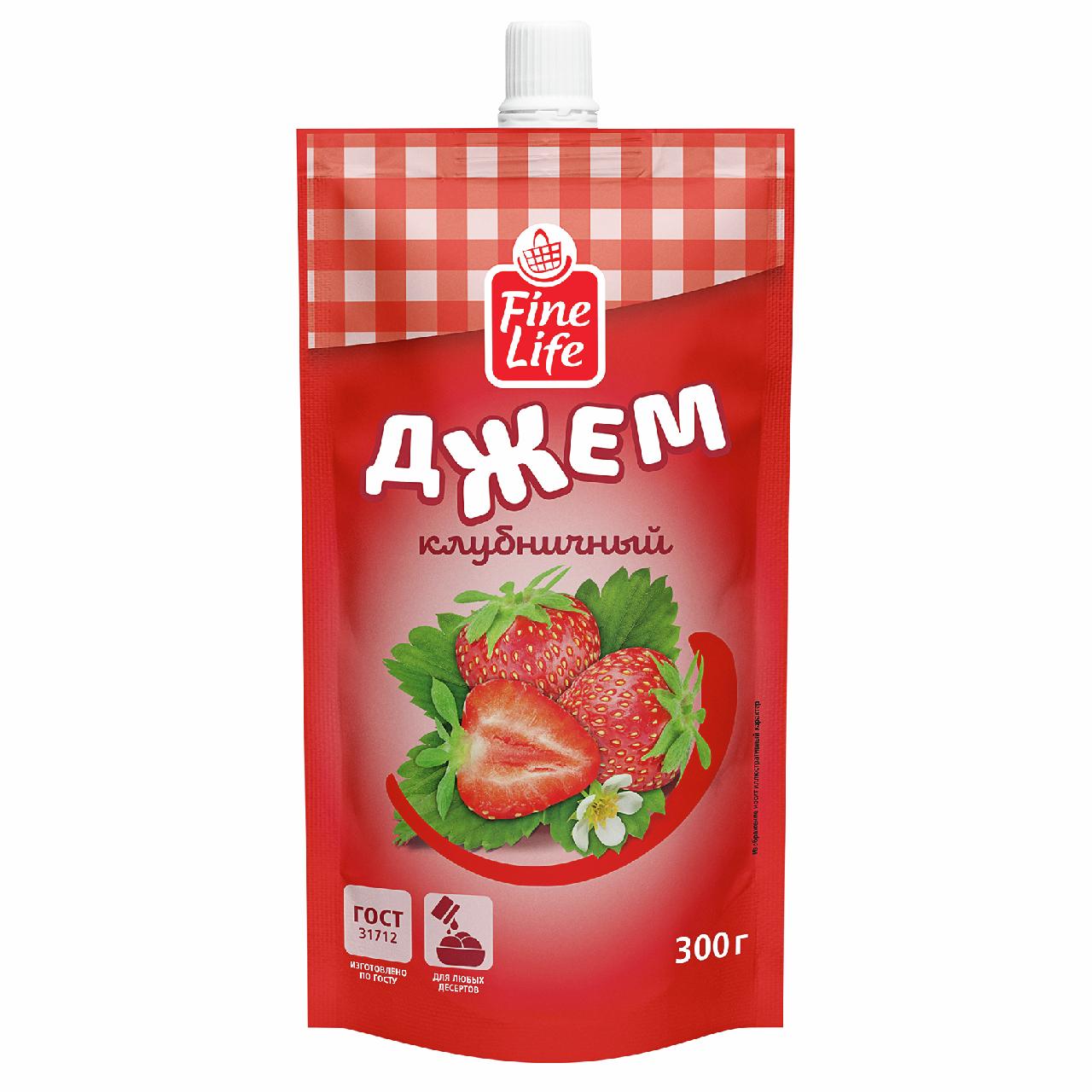 Джем Fine Life клубничный 300 гр., дой-пак