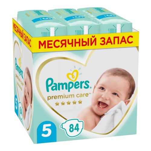 Подгузники (11-16 кг) Мега Упаковка Pampers Premium Care Junior 84 шт., пакет