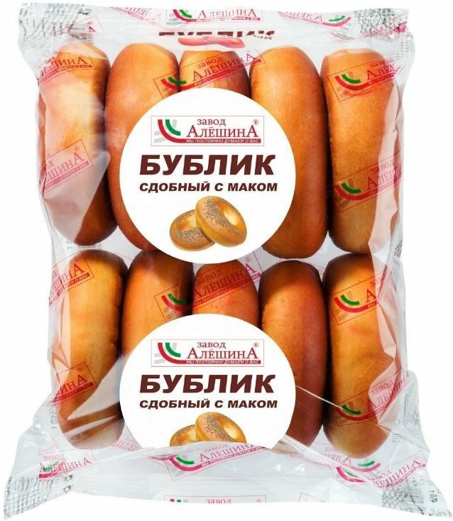Бублик Завод Алешина сдобный с маком 460 гр., флоу-пак