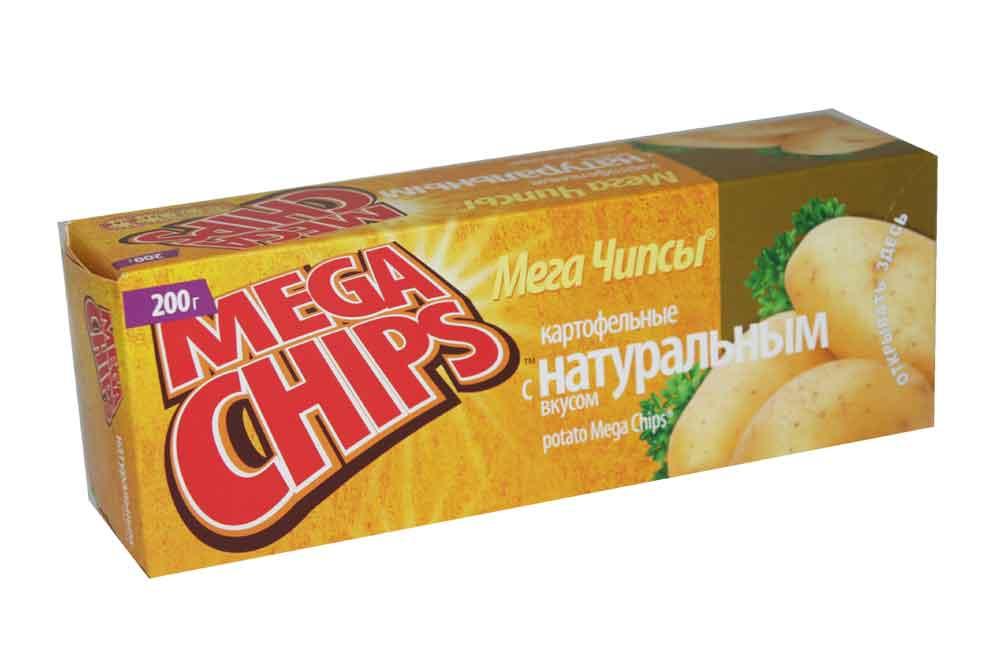 Чипсы Mega Chips натуральный вкус 200 гр., картон