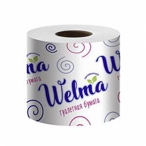 Туалетная бумага однослойная, Welma, 20 гр., флоу-пак