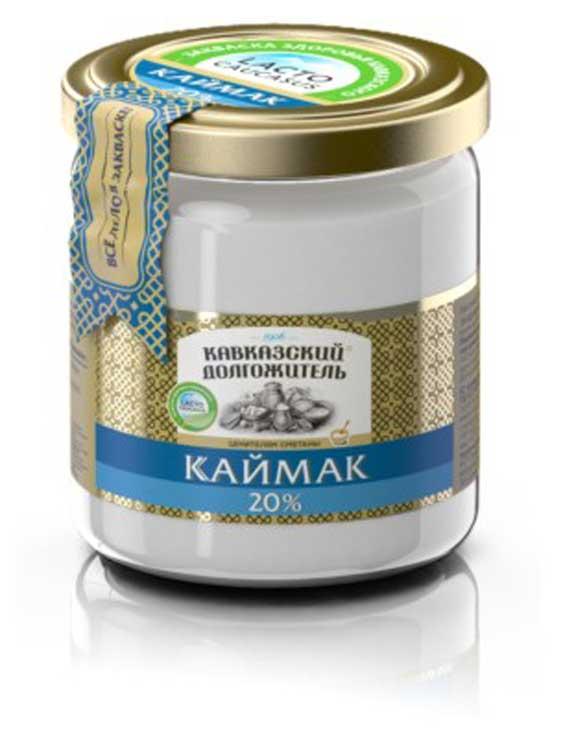 Напиток Кавказский долгожитель Каймак 20% 400 гр., стекло