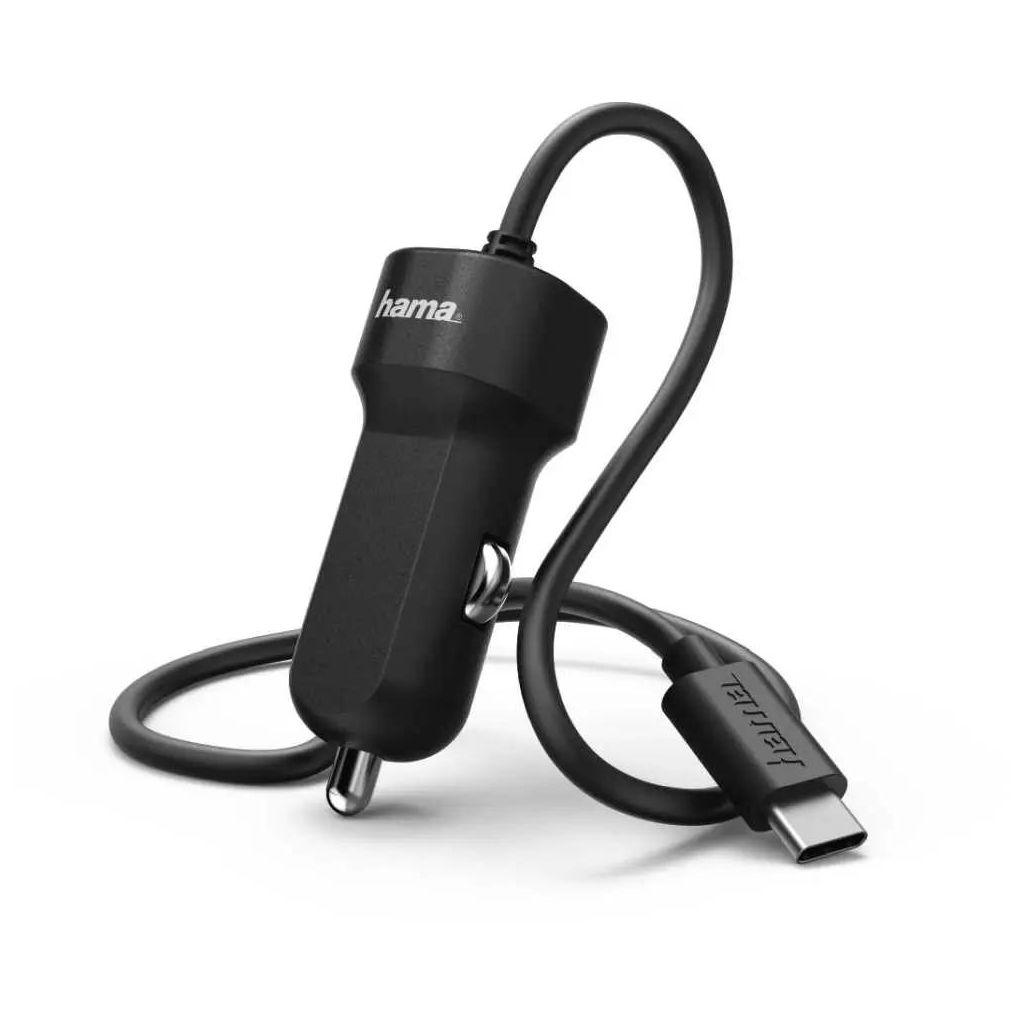 Автомобильное зарядное устройство HAMA H-173618, USB-C, 15Вт, 3A, черный [00173618]