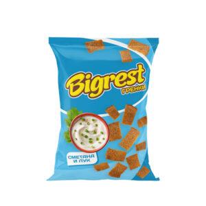 Гренки BigRest со вкусом сметаны с луком 80 гр., флоу-пак