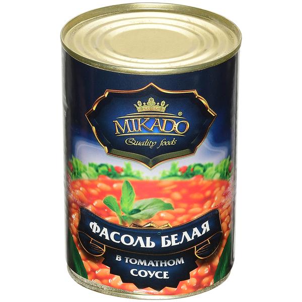 Белая фасоль Mikado в томатном соусе 425 мл., ж/б