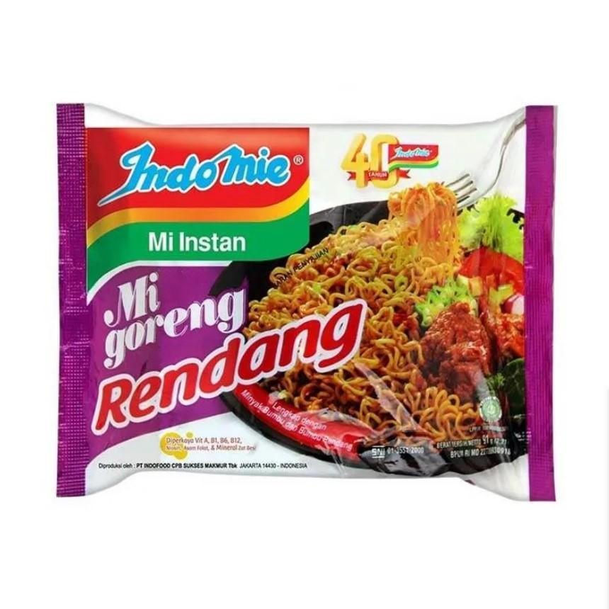 Лапша Indomie mi goreng rendang жареная острая, 91 гр., флоу-пак