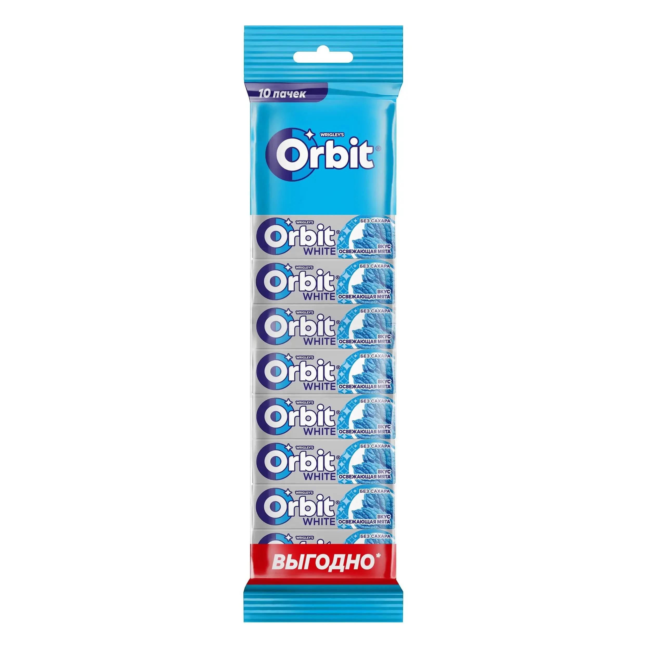 Жевательная резинка Orbit White Освежающая мята 136 гр., флоу-пак