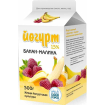 Питьевой йогурт Белый город банан - малины 1,5% 500 г