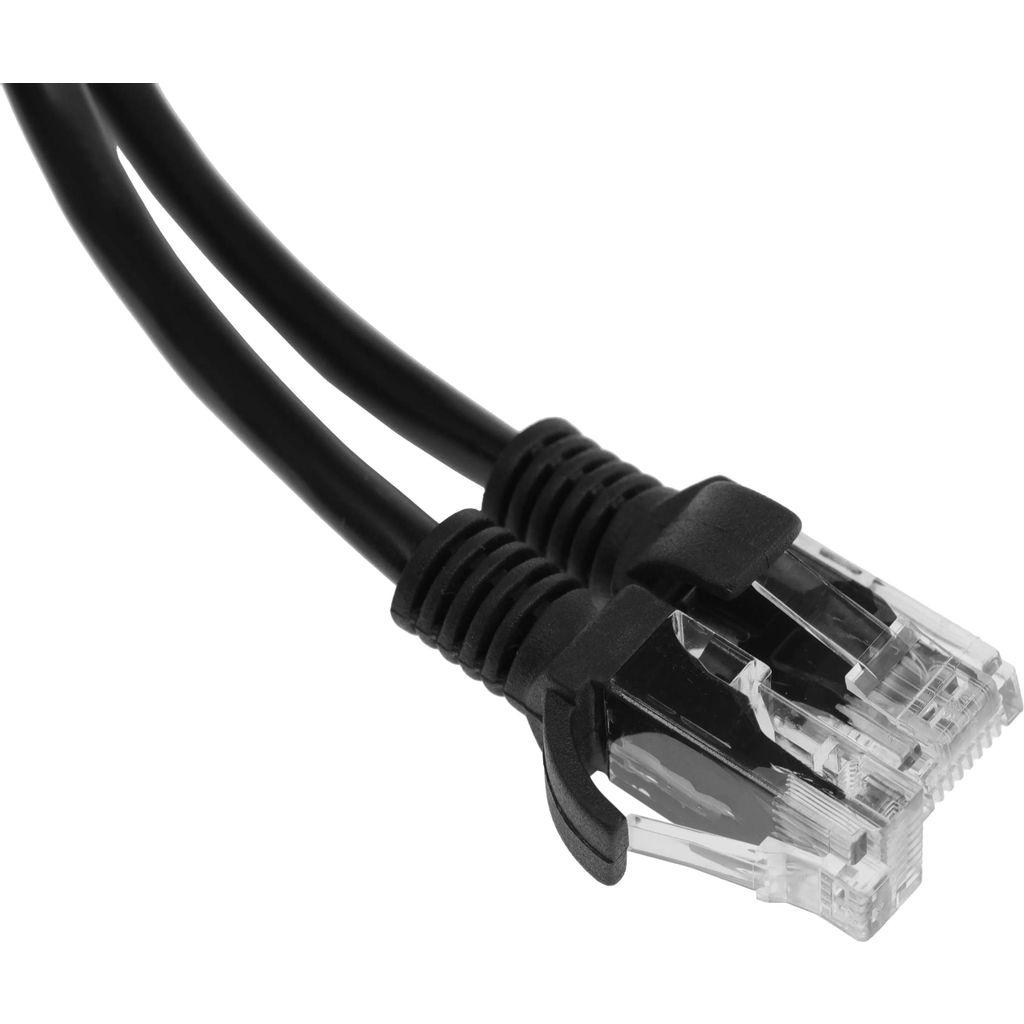 Патч-корд CABLEXPERT PP12-0.5M/BK литой (molded), UTP, кат.5E, 0.5м, 4 пары, 26AWG, алюминий омедненный, многожильный, черный