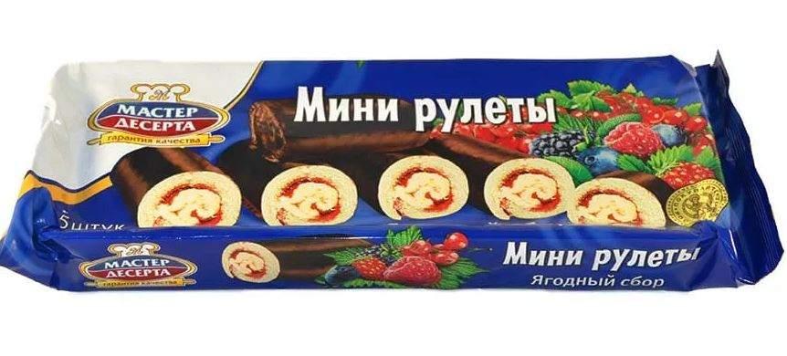 Рулеты-мини Раменский Кондитерский Комбинат бисквит со вкусом ягодный сбор 175 гр., флоу-пак