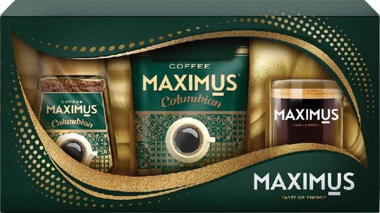 Подарочный набор кофе Maximus Columbian 135 гр., картон