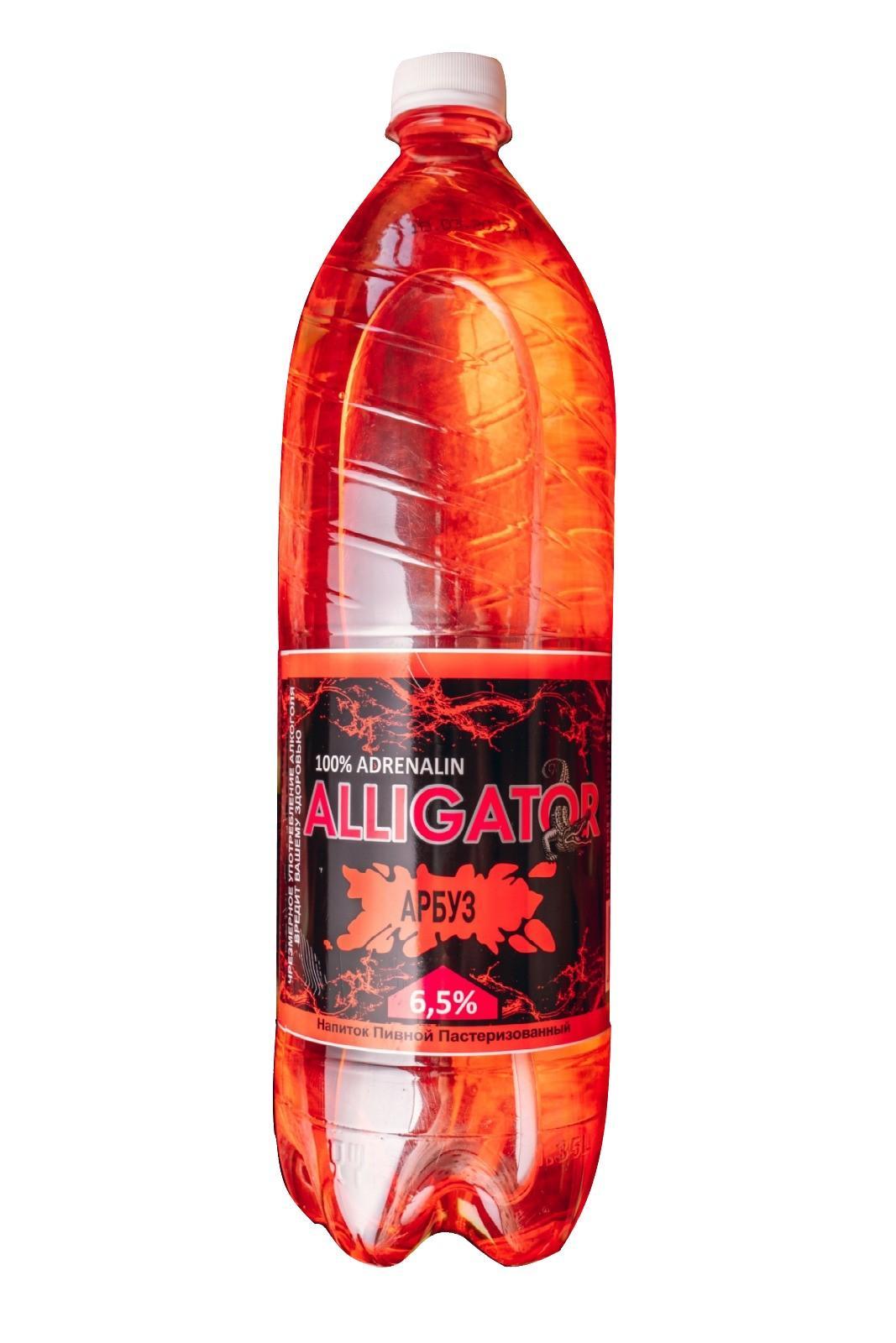 Напиток пивной Alligator арбуз 6,5% 1,35 л., ПЭТ