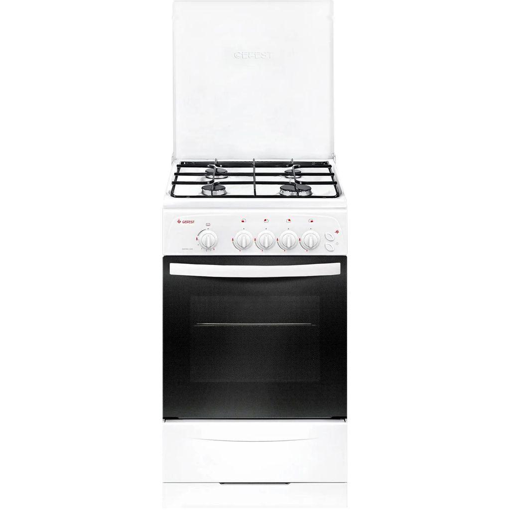 Газовая плита GEFEST ПГ 3200-06 К33, газовая духовка, металлическая крышка, сталь, белый