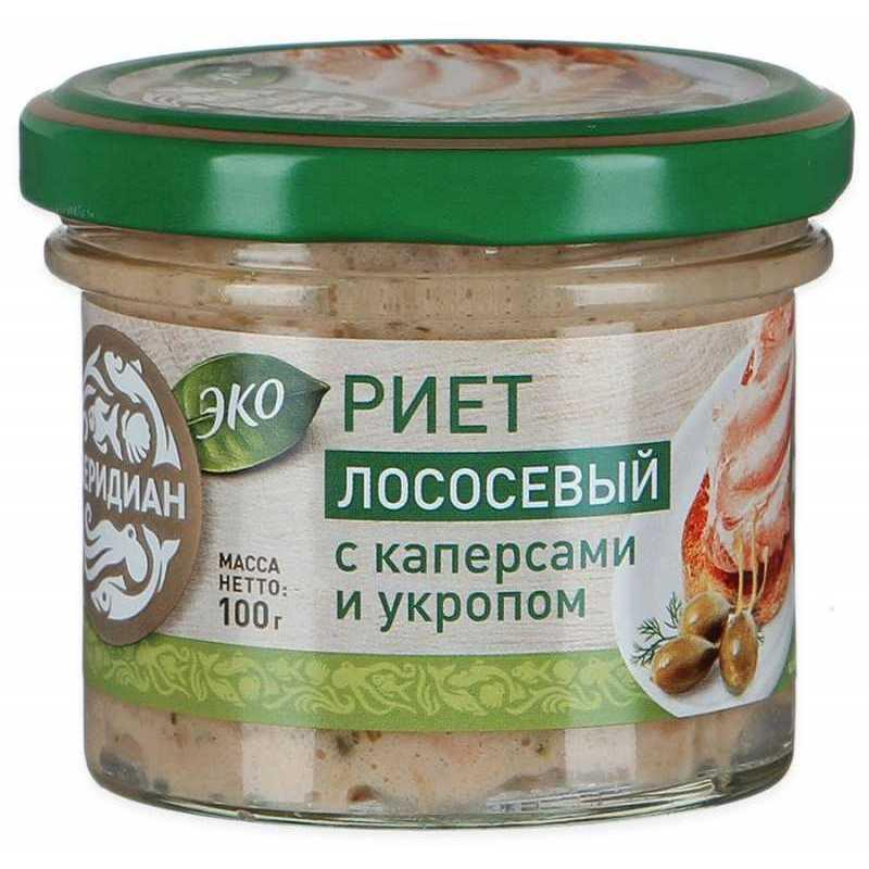 Риет Меридиан из лосося с каперсами и укропом 100 гр., стекло