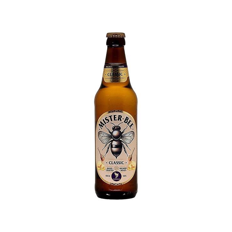 Медовуха Mister BEE Пчеловуха классическая светлая фильтрованная непастеризованная 5% 450 мл., стекло