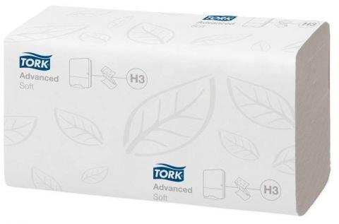 Листовые полотенца сложения ZZ, 2 сл., бел., 200 л., Tork Singlefold Advanced, бумажная упаковка