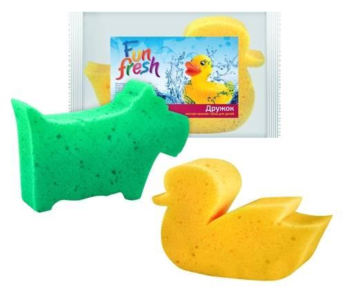 Губка детская Fun Fresh Дружок фиолетовая Утка 10 гр., флоу-пак