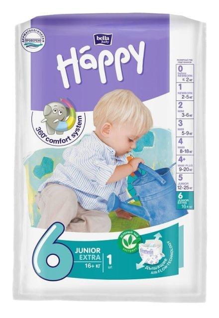 Подгузники 16+ кг. Junior Extra 1 шт., Bella Baby Happy