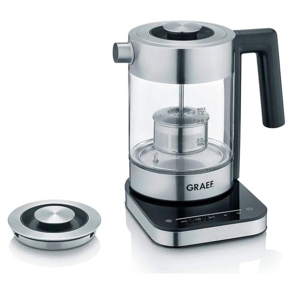 Чайник электрический GRAEF WK350EU, 1л, стекло/металл/пластик