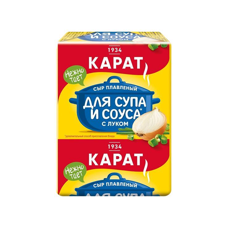 Сыр Карат с луком для супа плавленый 45% 90 гр., обертка