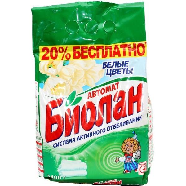 Стиральный порошок Биолан автомат Белые цветы 1,2 кг., флоу-пак