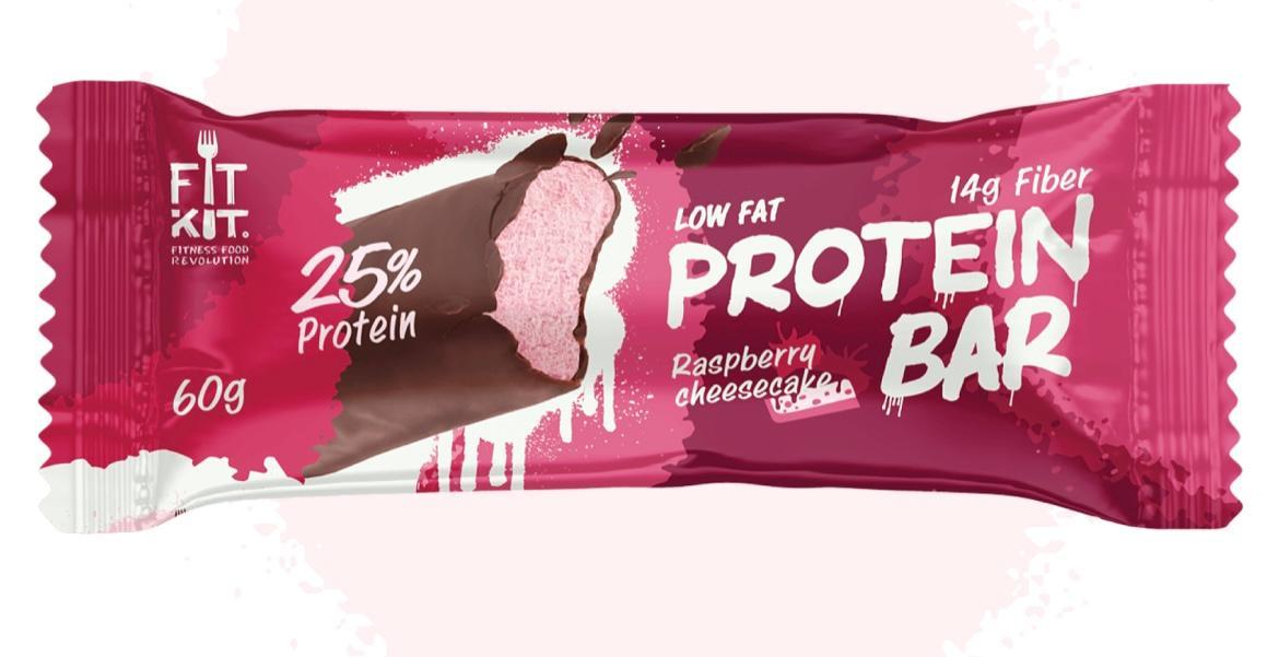 Батончик глаз. Малиновый чизкейк Protein Bar 60 гр., флоу-пак