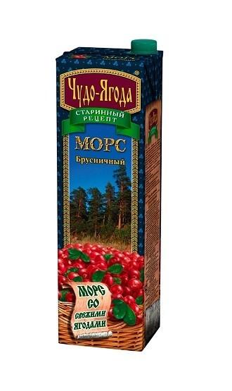 Морс Чудо-Ягода брусничный 970 мл., тетра-пак
