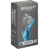 Перчатки Benovy нитриловые голубые текстурированные на пальцах размер М 100 шт., картон